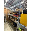 Image 1 : Steel Racking + Contents - 100x24x96" / 8 Shelf - Bins, Work light Stands, Etc.
