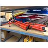 Image 2 : Steel Racking + Contents - 100x24x96" / 8 Shelf - Bins, Work light Stands, Etc.