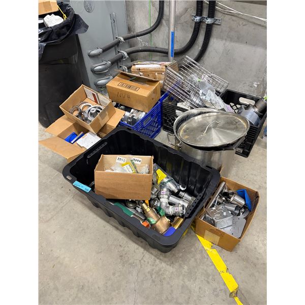 Group - Aluminum Machined Components, Fittings, Stainless Pot, Etc.