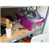 Image 3 : Contents of Shelf - Aluminum Apparatus Pieces,  Paint, Grinder, Etc.