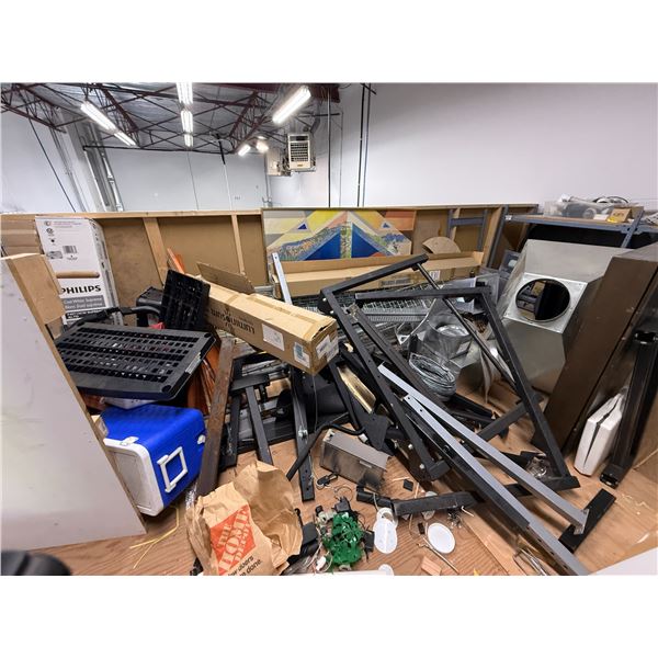 Contents of Mezzinee - Weightlifting Racks, Cooler, Hood Fan, Steel Racking, Etc.