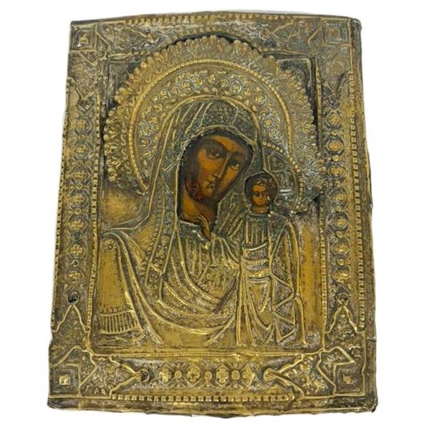 Russian Orthodox Religious Icon Madonna & Child