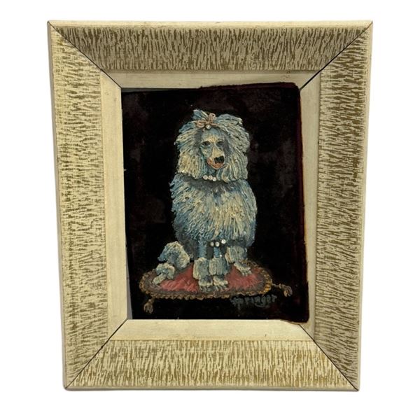 Springer Signed Kitsch Poodle Impasto Painting