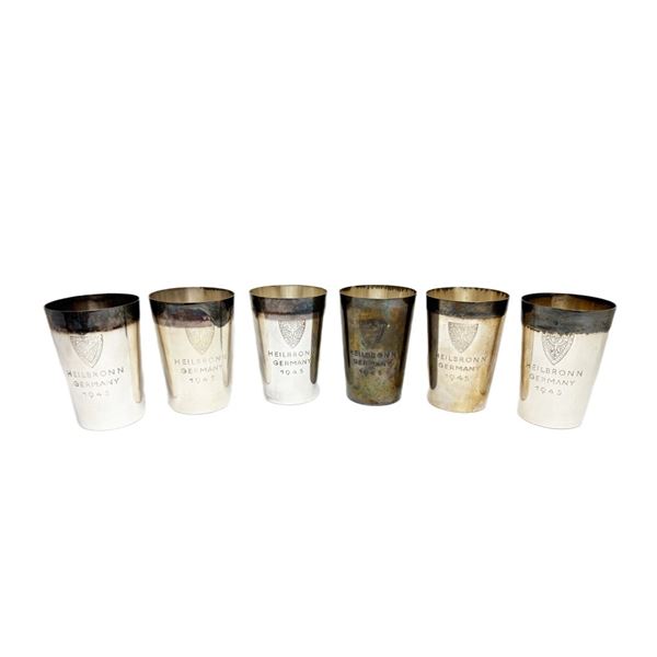 WWII Heilbronn Germany Silver-Plated Cups