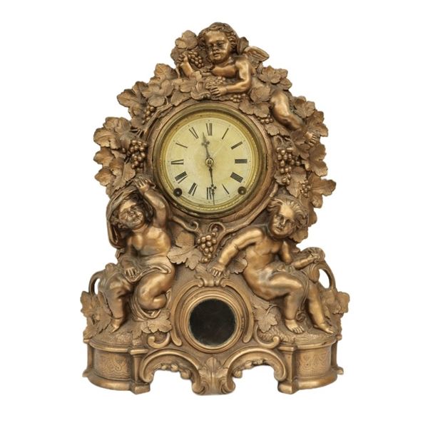 1856 Nicholas Muller Bacchanalian Putti Clock
