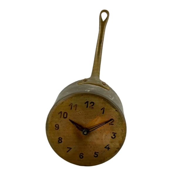Vintage French Novelty Saucepan Kitchen Wall Clock