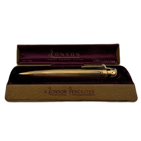 Ronson Penciliter 14K GF Dual Pencil & Lighter