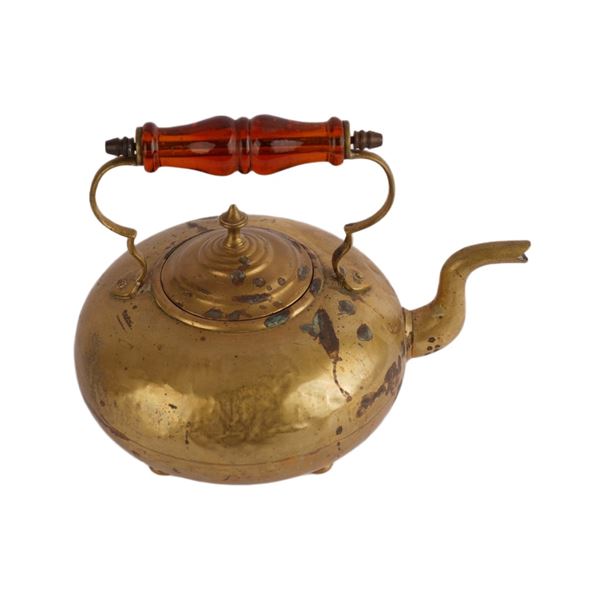 Vintage Victorian-Style Brass Tea Kettle