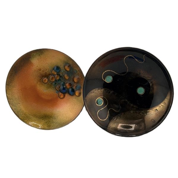 Kareka & Oli Enamel-on-Copper Trinket Dishes