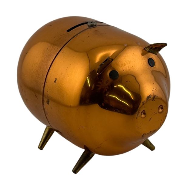 1970s Coppercraft Guild Copper & Brass Piggy Bank