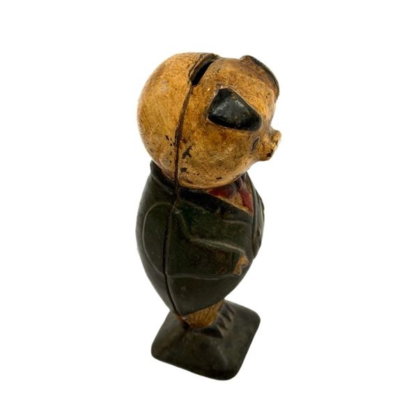 Antique Cast Iron Anthropomorphic Piggy Bank