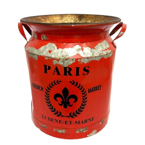 French Market Country Style Metal Milk Can