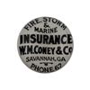 Image 1 : 1900s Insurance Advertising Glass Paperweight