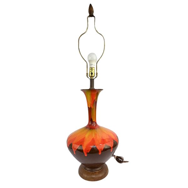 MCM Volcanic Drip Glaze Ceramic Table Lamp