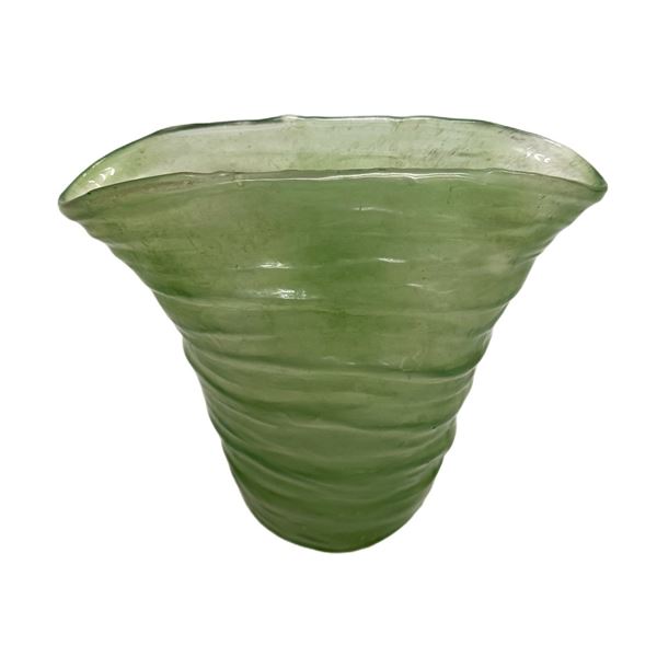 Consolidated Glass Catalonian Green Fan Vase
