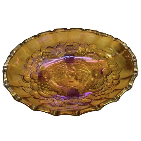 Indiana Glass Gold Carnival Glass Center Bowl