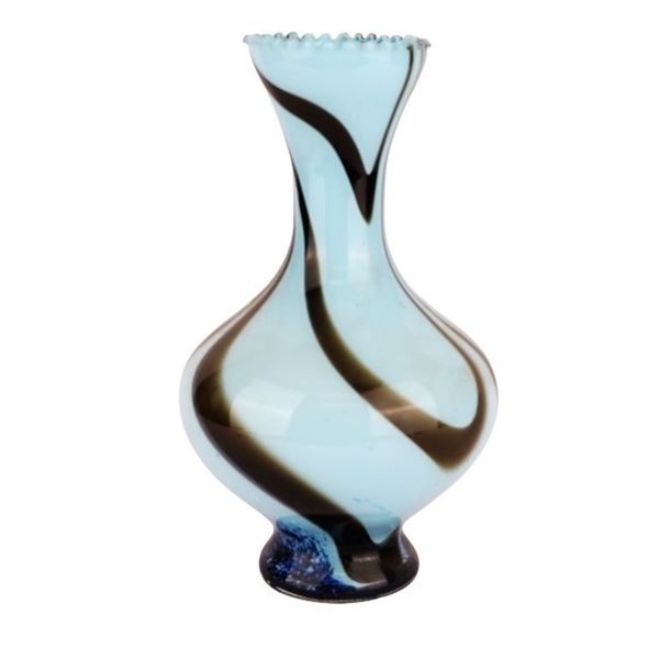 Carlo Moretti Style Murano Glass Swirl Vase
