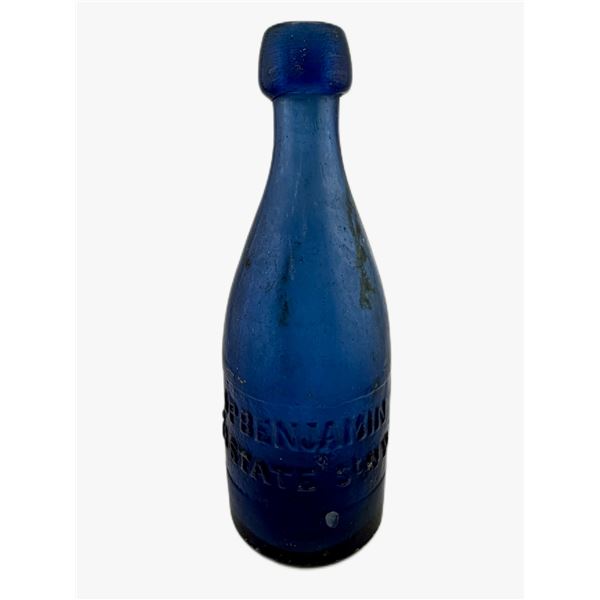 Antique Union Glass Works PA Cobalt IP Soda Bottle