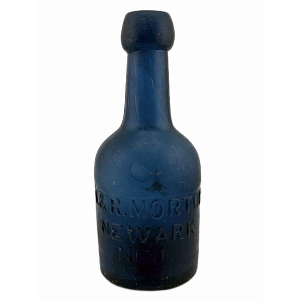 T. & R. Morton NJ Antebellum Cobalt Soda Bottle