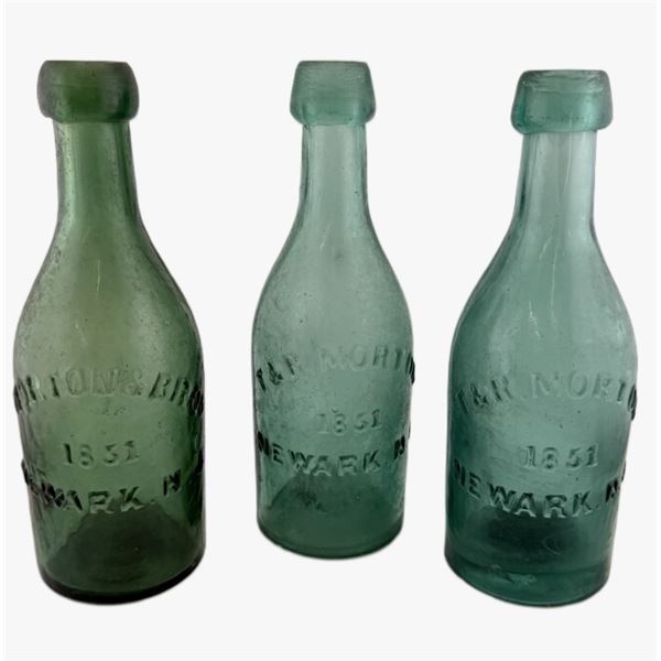 T.&R. Morton 1851 Newark Iron Pontil Glass Bottles