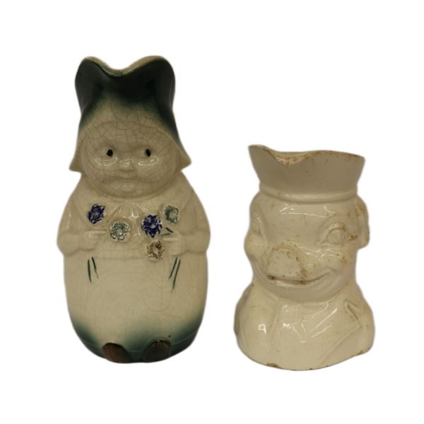Two American Ceramic Character Pitchers