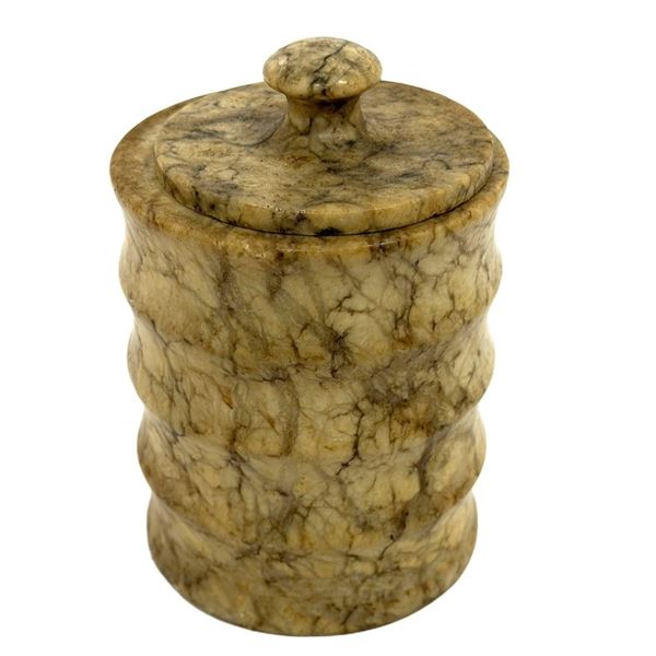 Lidded Hand-Turned Alabaster Apothecary Jar