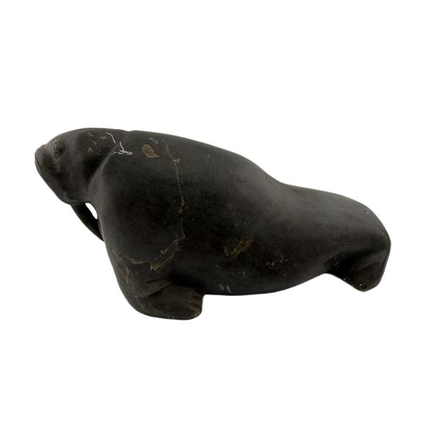 Inuit Hand-Carved Soapstone Walrus Sculpture