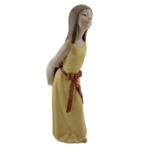 Lladro Naughty Girl with Straw Hat Figurine