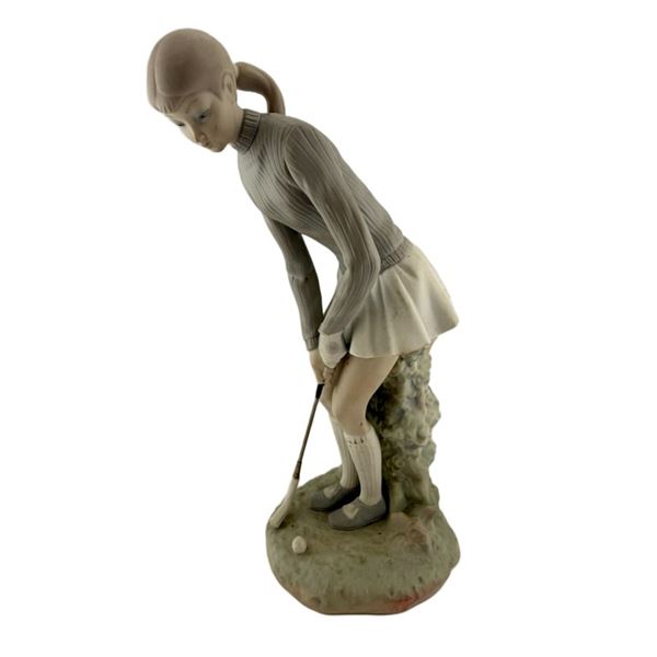 Lladro Lady Golfer Matte Porcelain Figurine