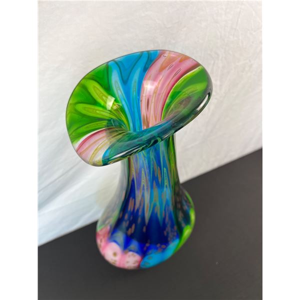 Vibrant Blown-Glass Vase