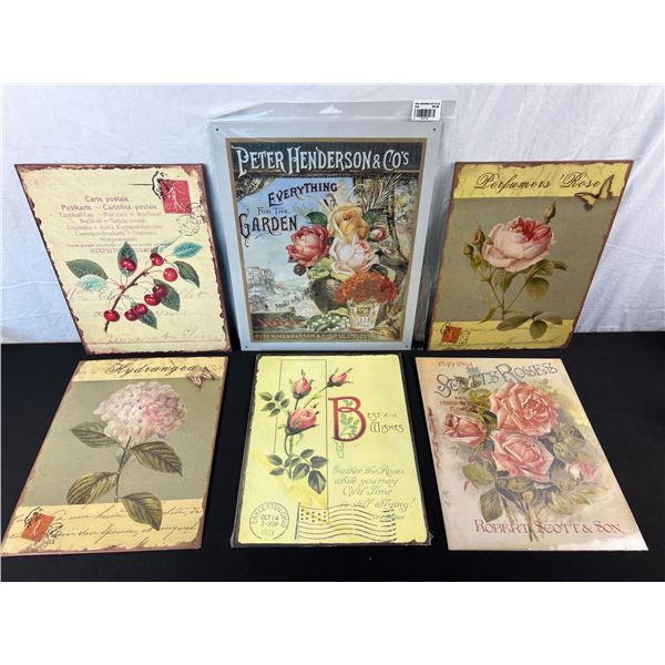 Vintage Floral Wall Signs
