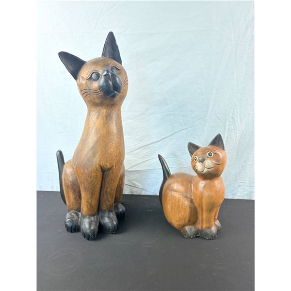 Wooden Cat Carvings