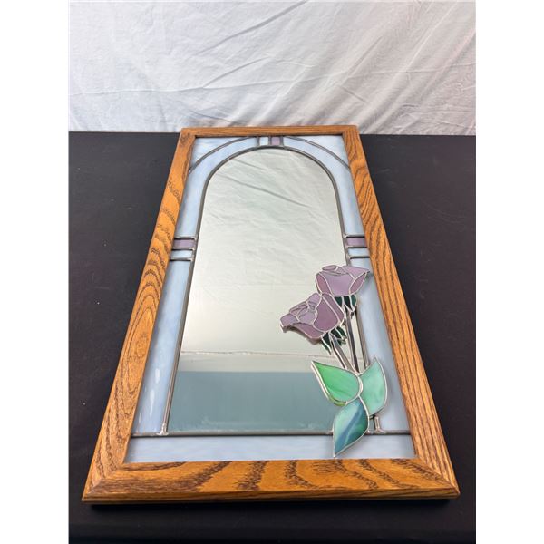 Wall Mirror with Stained Glass Accents