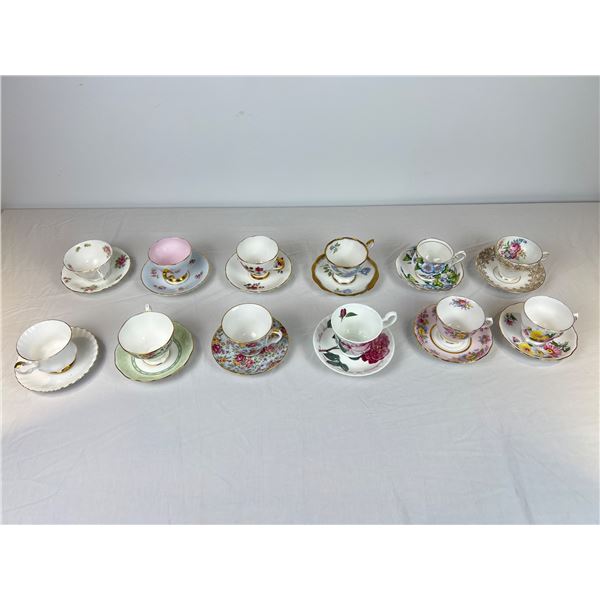 Assorted China Cups & Saucers