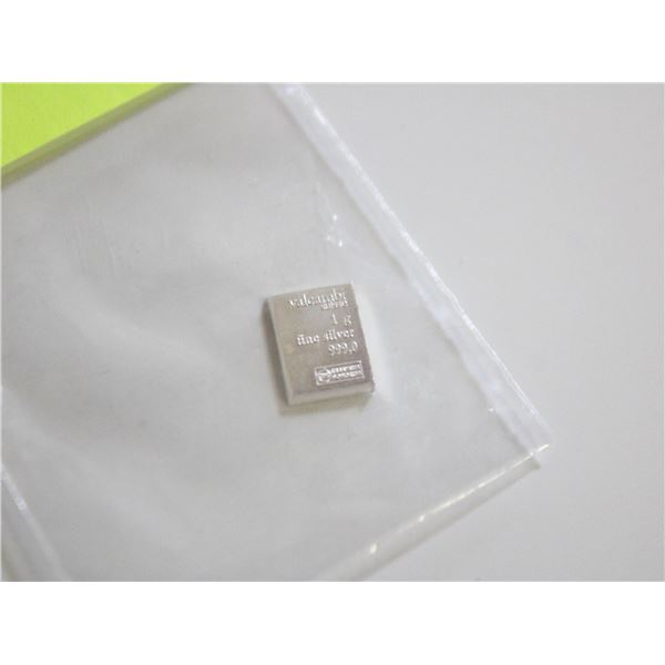 1 GRAM VALCAMBI SILVER BAR