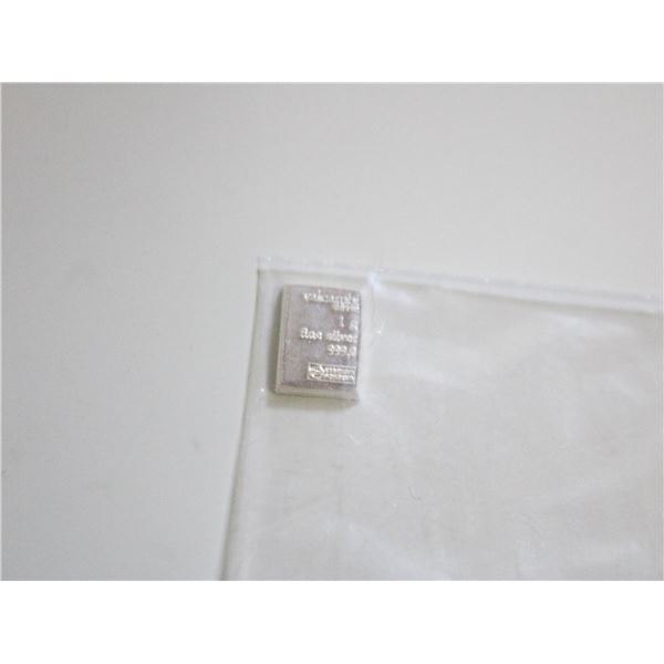 1 GRAM VALCAMBI SILVER BAR