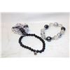 Image 1 : BLACK STONE BRACELET; ANKLET WITH HEMATITE BEADS;