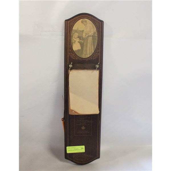 VINTAGE WOODEN MEMO PAD