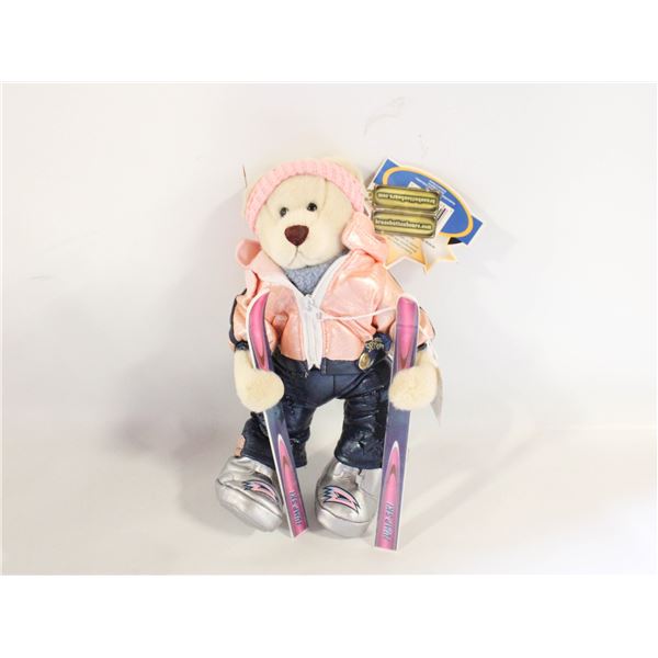 VINTAGE BRASS BUTTON TEDDY BEAR