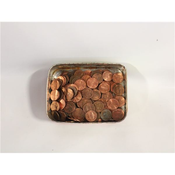 VINTAGE TIN OF U.S. PENNIES
