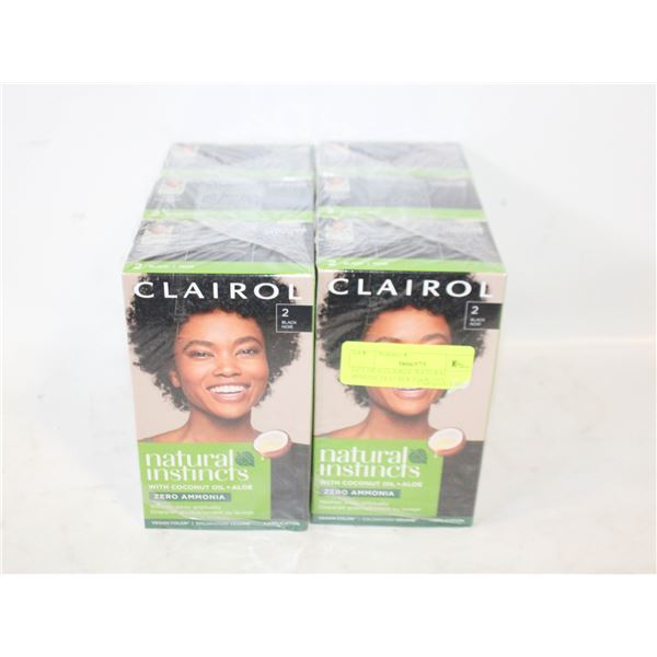 LOT OF 6 CLAIROL NATURAL INSTINCTS #2 BLK HAIR DYE