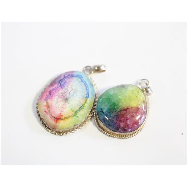 2 RAINBOW QUARTZ PENDANT