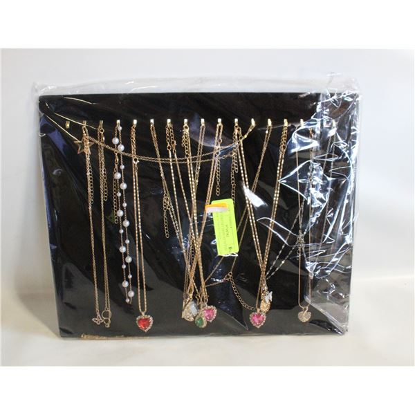 NEW JEWELRY DISPLAY STAND W/NEW 17 NECKLACES