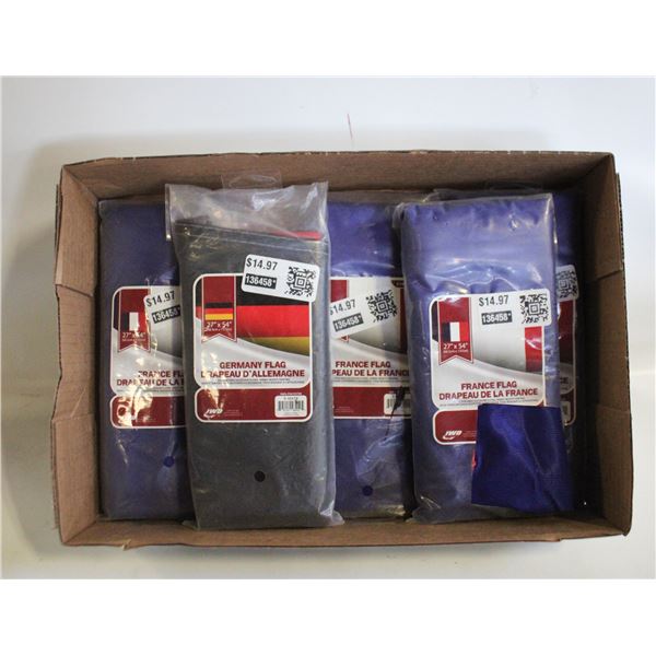5 NEW GERMANY & FRANCE FLAGS, 27"X54"