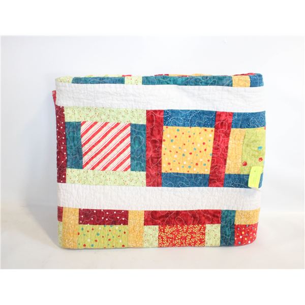 HAND-CRAFTED HEIRLOOM QUILT, 70"X60",