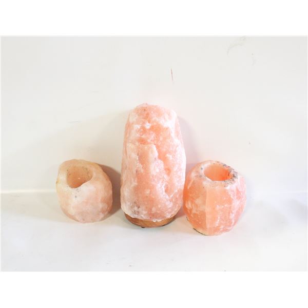SET OF 3 HIMALAYAN SALT TEA LIGHT HOLDERS