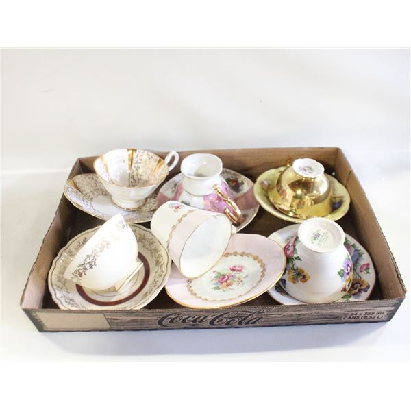 6 MATCHING BONE CHINA VINTAGE CUPS &