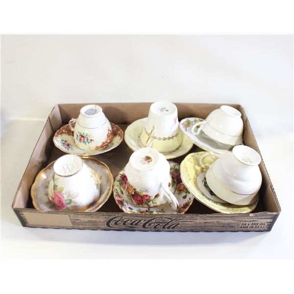 6 MATCHING BONE CHINA VINTAGE CUPS &