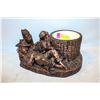 Image 1 : VINTAGE COPPERCRAFT BOY WITH DOG PLANTER