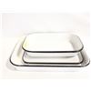Image 1 : VINTAGE ENAMELWARE TRAYS- LOT OF 3 ASSORTED